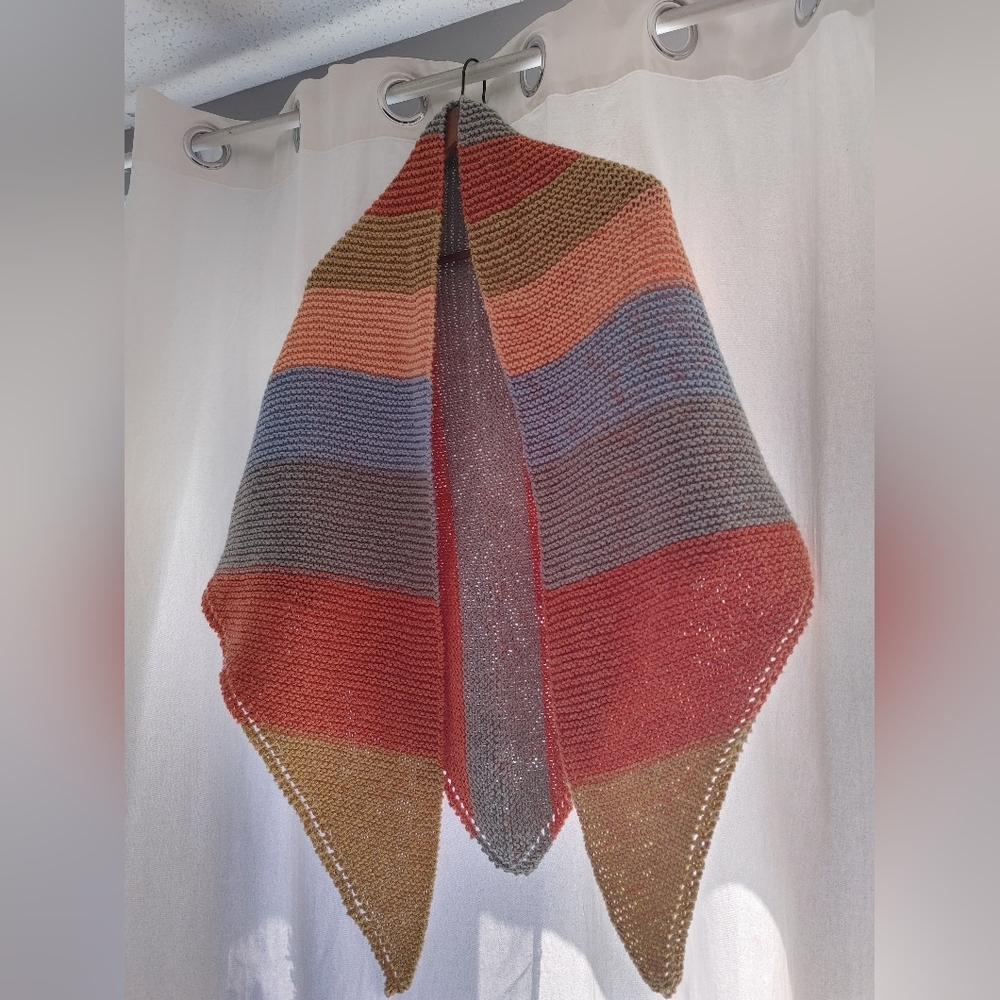 Multicolor Striped Knit Shawl